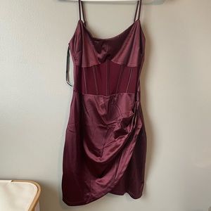 Maroon Windsor corset mini dress